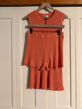 Ty Coral Textured Knit Women's Shorts Skort